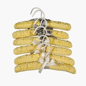 Baby‎ Padded Hangers Set of 6 Yellow Gingham Satin Bow Accents Cottagecore